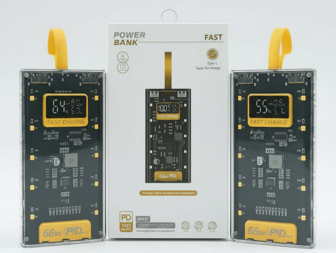 Transparent 20000mAh 66W Fast Charging Power Bank in Pakistan